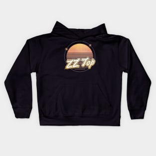 zz top ll retro 80s moon Kids Hoodie